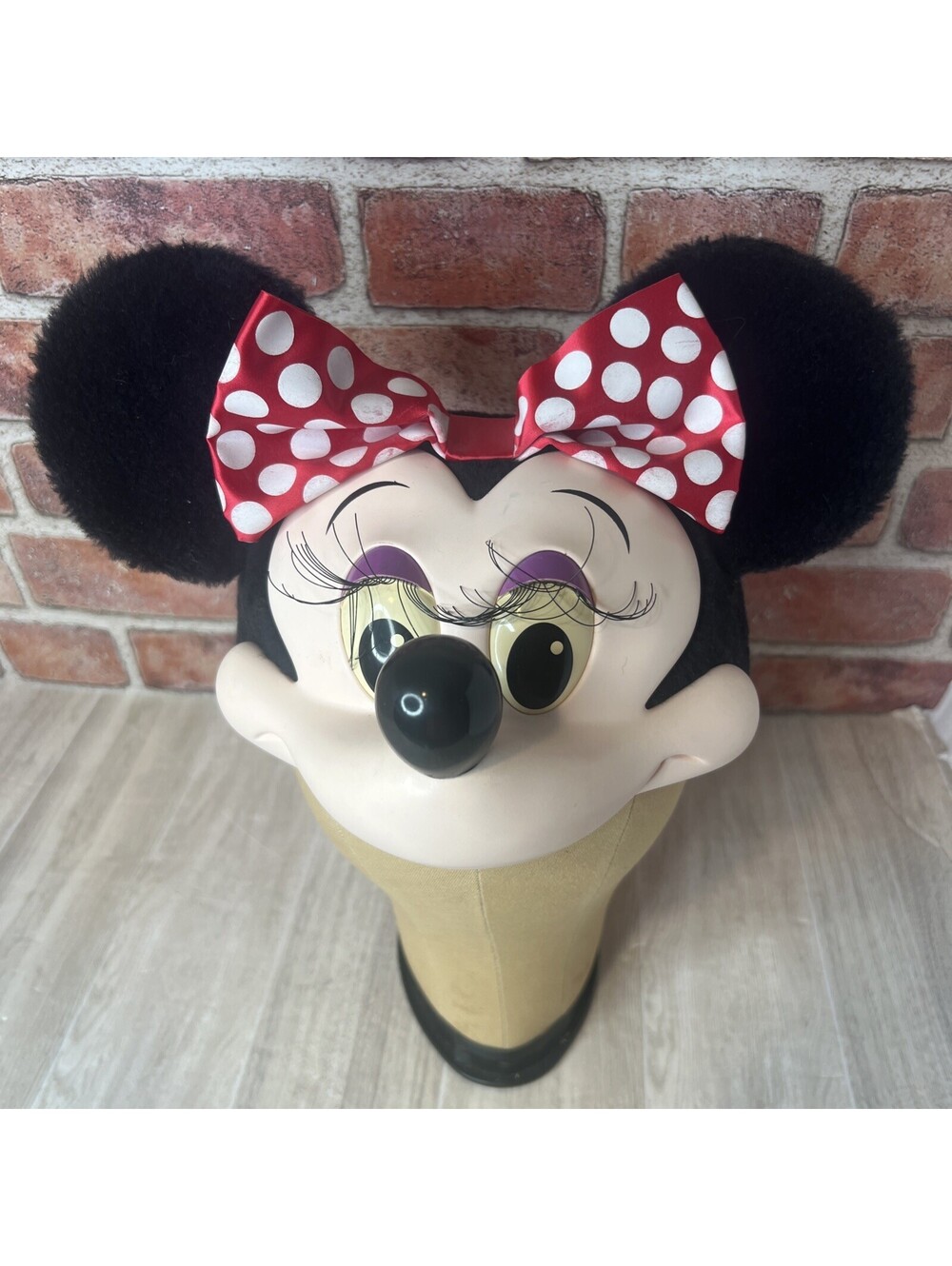 Vintage 1995 Disney World Minnie Mouse Ears Snapback Mesh Hat 3D Molded Face